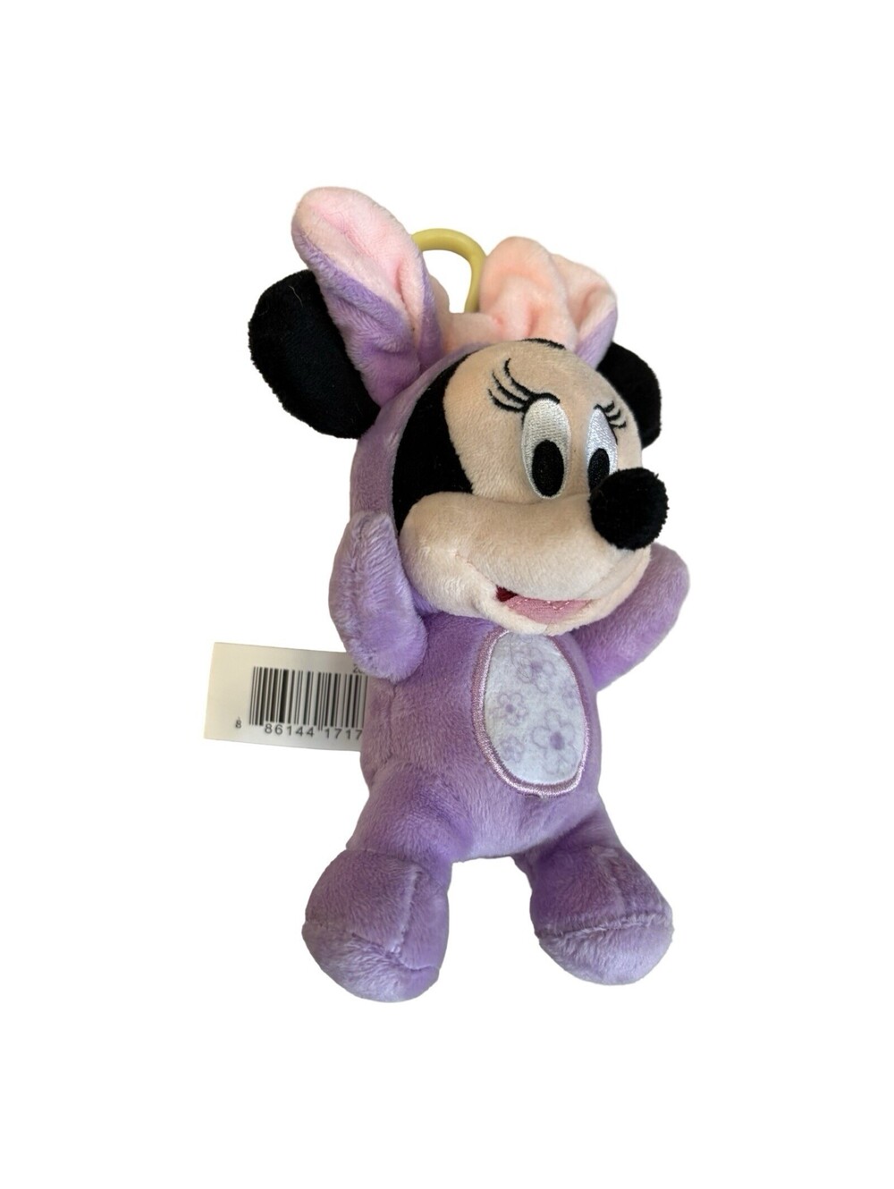 Disney Baby Pink Minnie Mouse Easter Bunny Plush Bag Clip
